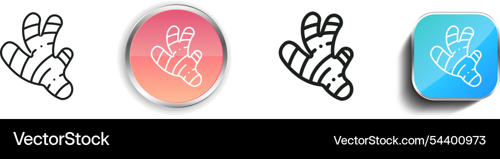 Ginger icon thin linear regular and button style Ginger icon thin linear regular and button style vector image