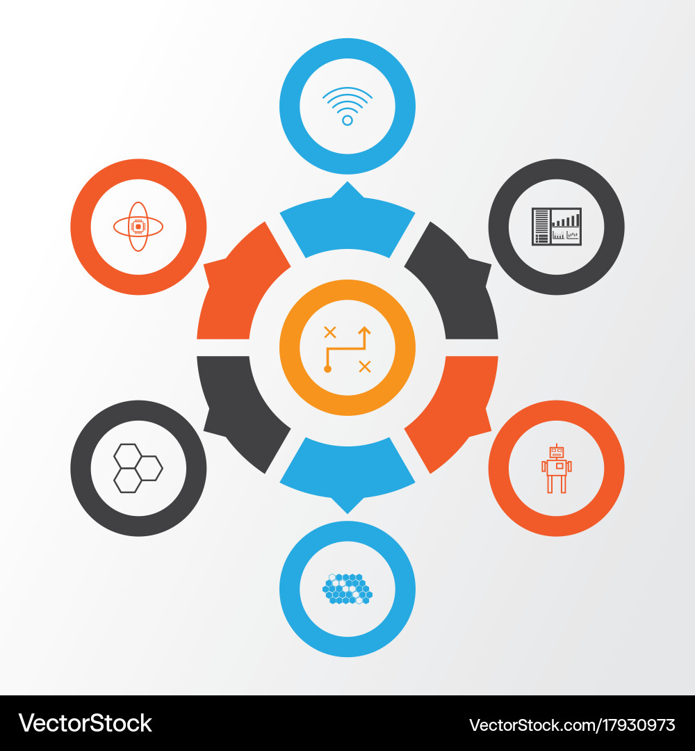 Learning icons set collection of controlling vector image