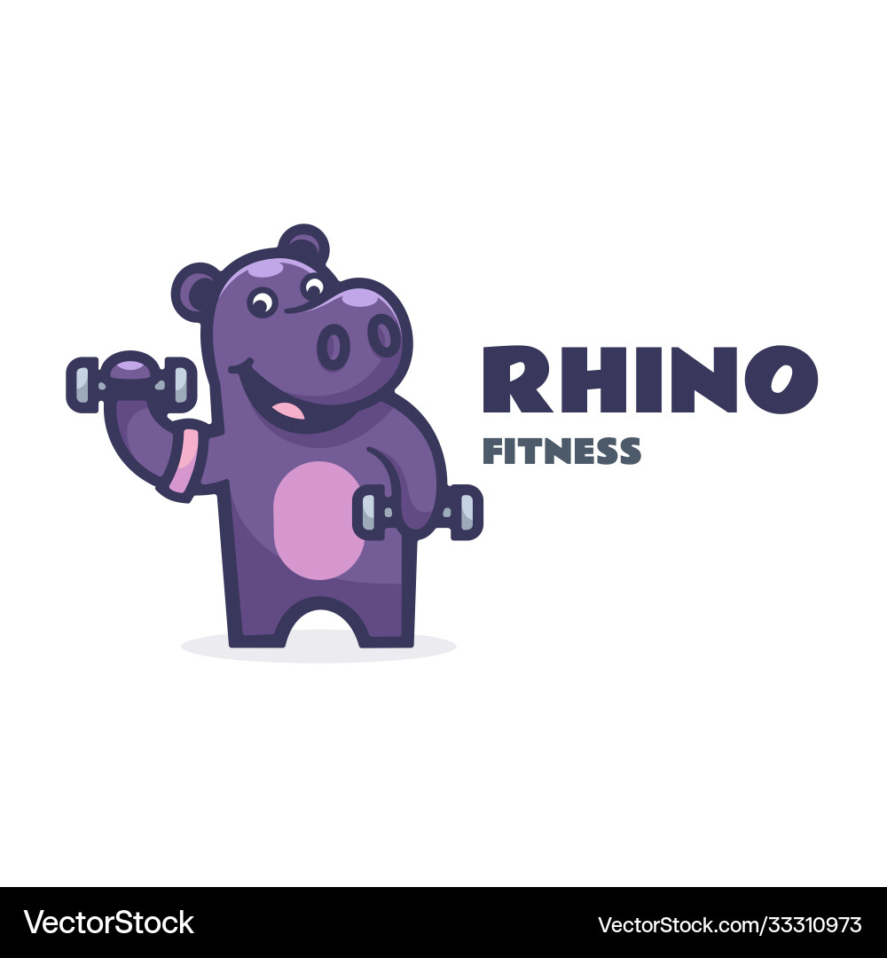Logo Rhino einfache Maskottchen Stil Logo Rhino einfache Maskottchen Stil vektorbild