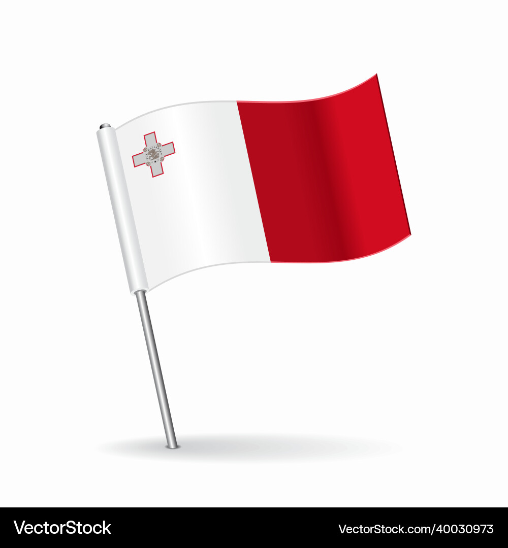 Maltese Flag Pointer Map vector image