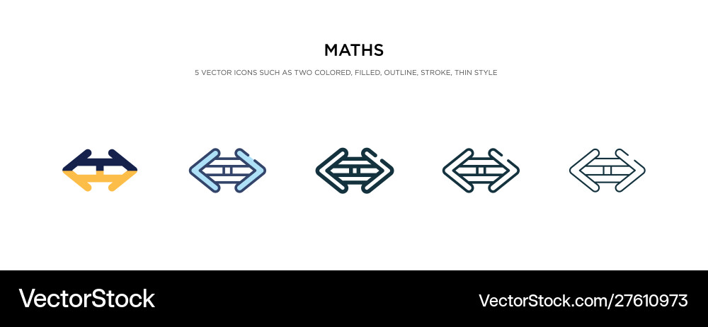 Maths icon in different style two colored Maths icon in different style two colored vector image