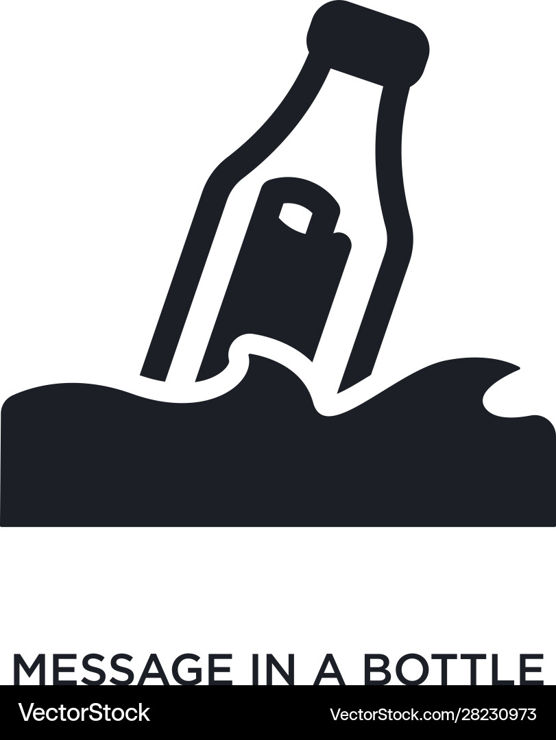 Message in a bottle isolated icon simple element Vector Image