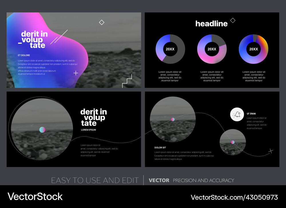 Modern Presentation Templates - Editable Slides Vector Image