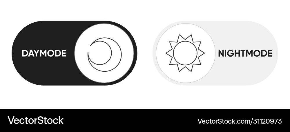 On off modes switch element for mobile app web On off modes switch element for mobile app web vector image