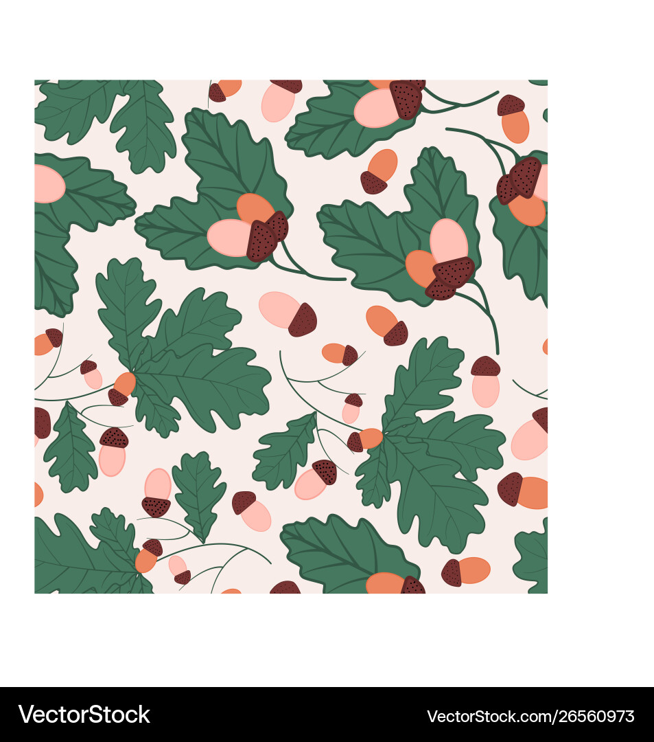 Peanuts and leaves in an autumn pattern design Vector Image