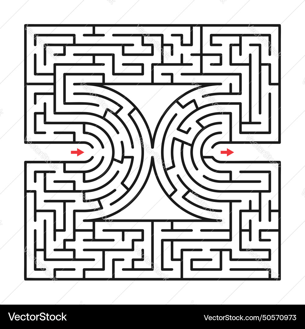 Rgb abstract maze labyrinth with entry and exit Vector Image