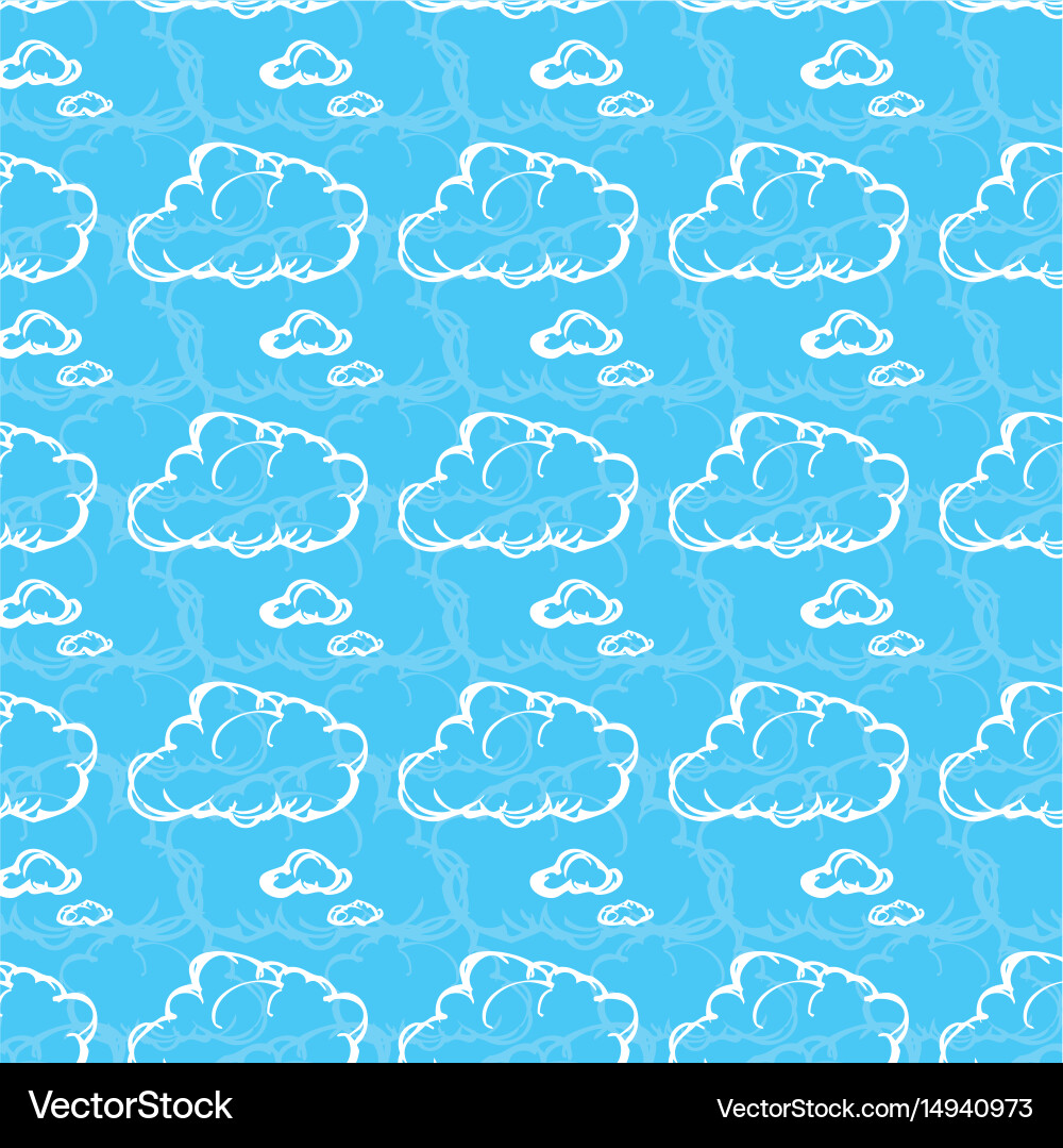 Seamless pattern with clouds Vector Image