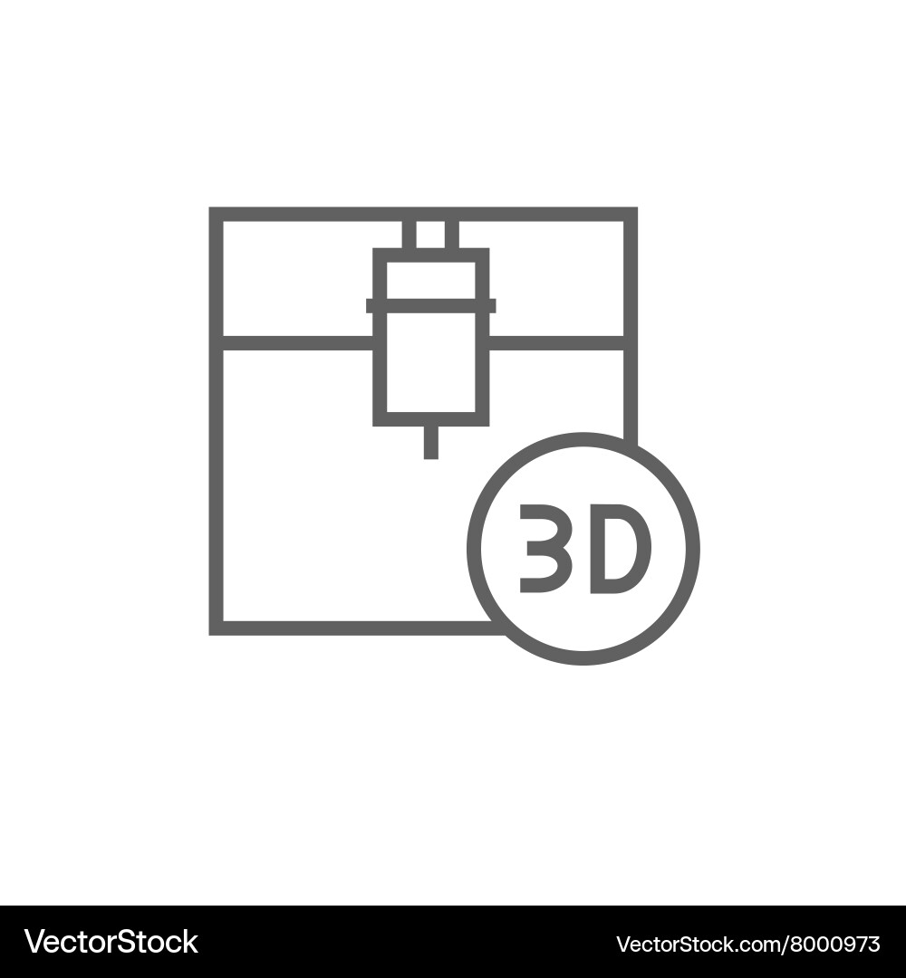 Tree d printing line icon Vector Image