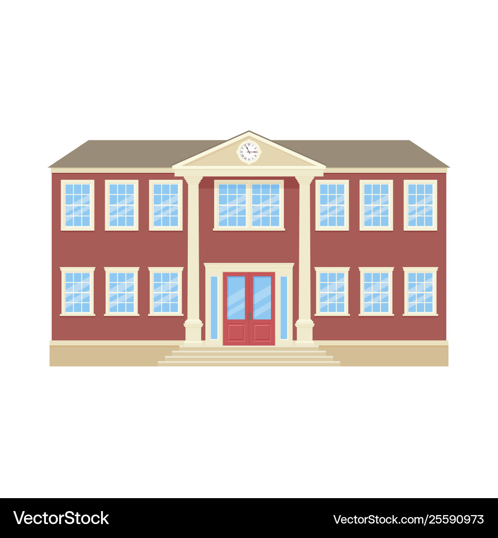 University facade building front view vector image