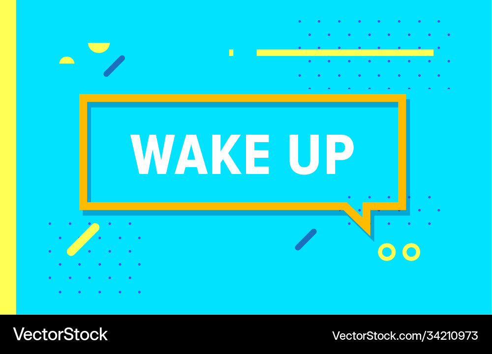 Wake up in design banner template for web Wake up in design banner template for web Vector Image
