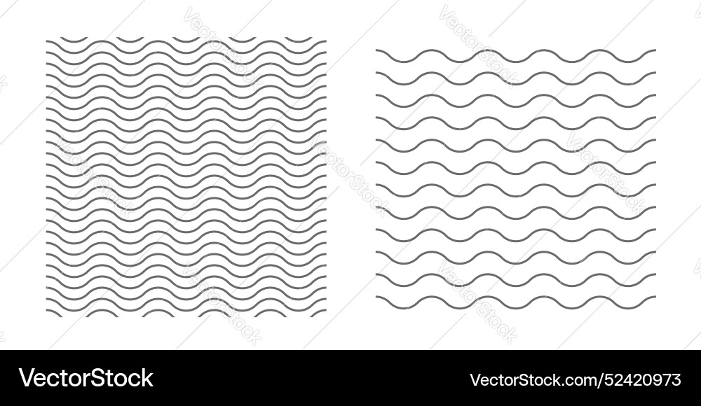 Wavy lines pattern element wave ripple thin line Wavy lines pattern element wave ripple thin line Vector Image