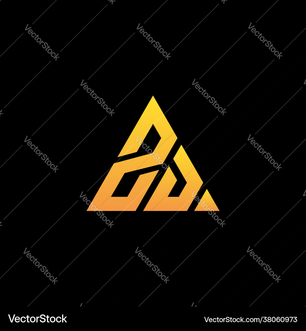 Z d monogram initial logo with a yellow triangle Vector Image