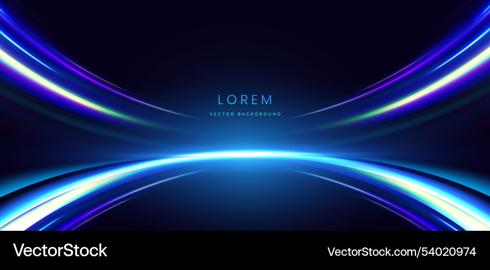 Abstract glownig blue curve ray with lighting Abstract glownig blue curve ray with lighting vector image