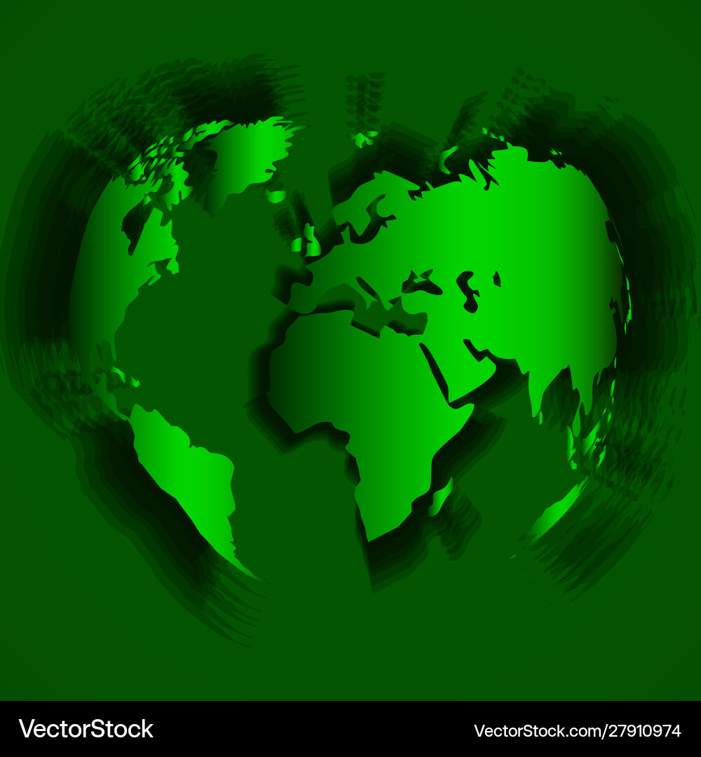 Abstract world map in a shape globe with shadow Abstract world map in a shape globe with shadow Vector Image