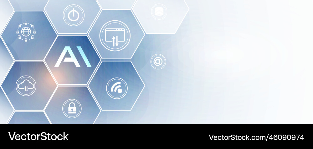 Artificial intelligence technology web background Artificial intelligence technology web background vector image