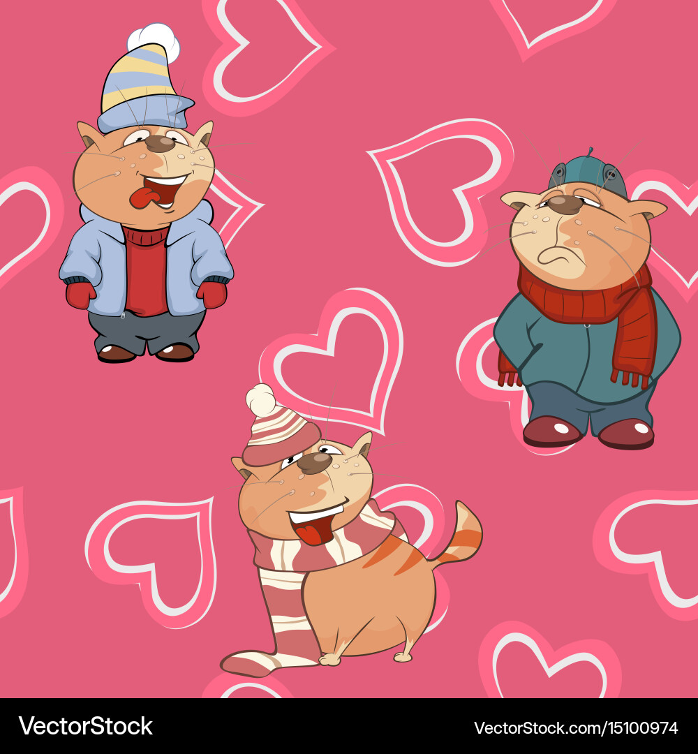 Background with cats seamless pattern Vector Image