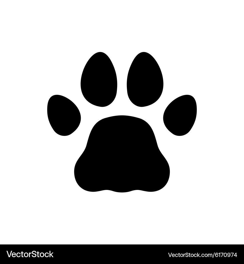 Black Paw Print Icon vector image