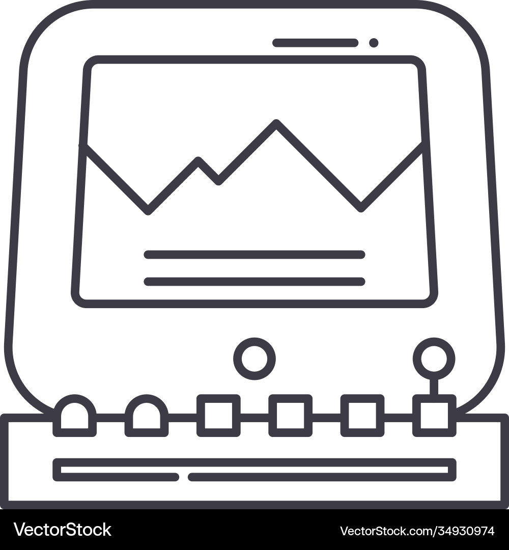 Computer machine icon linear isolated Computer machine icon linear isolated vector image
