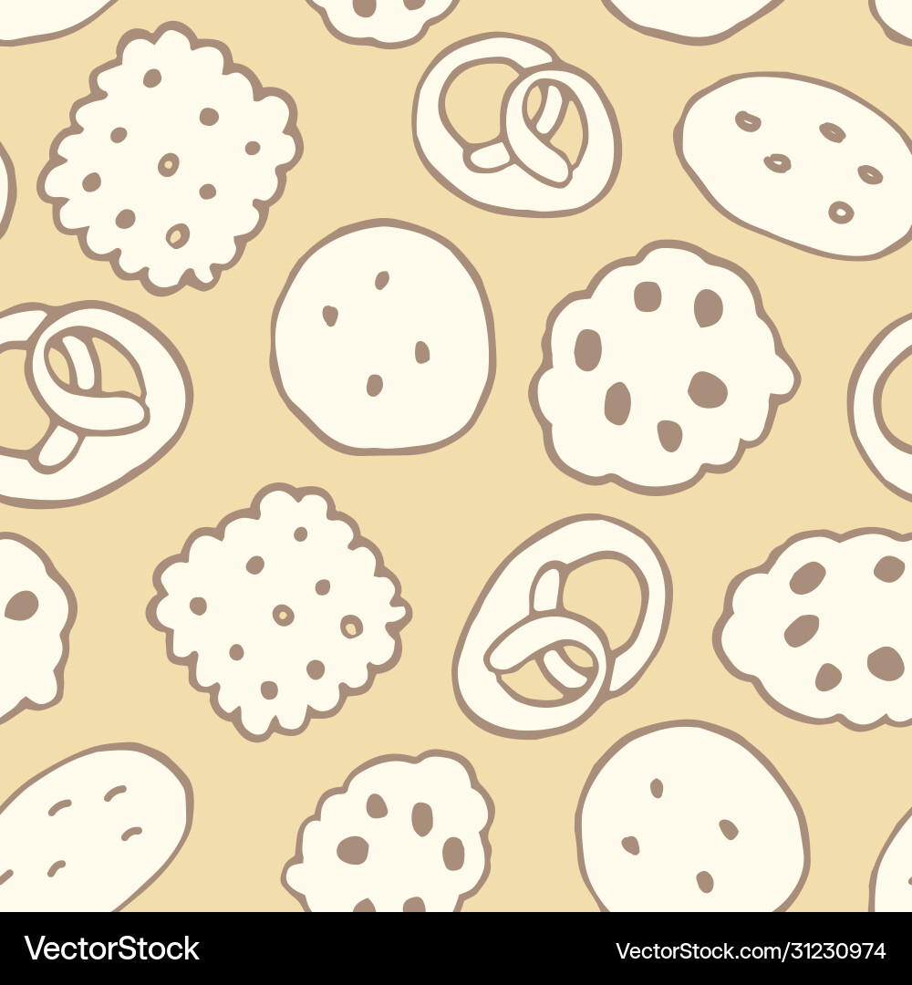 Cracker & Cookie Pattern Vector Image