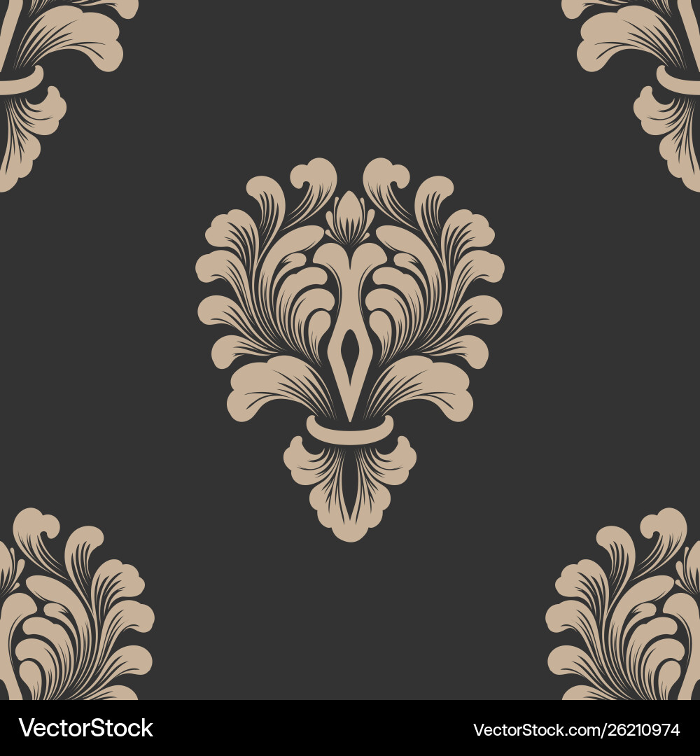Damask seamless pattern element classical Damask seamless pattern element classical vector image