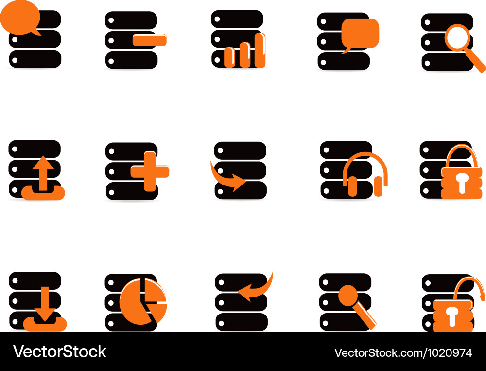 Database Icons Set Vector Image