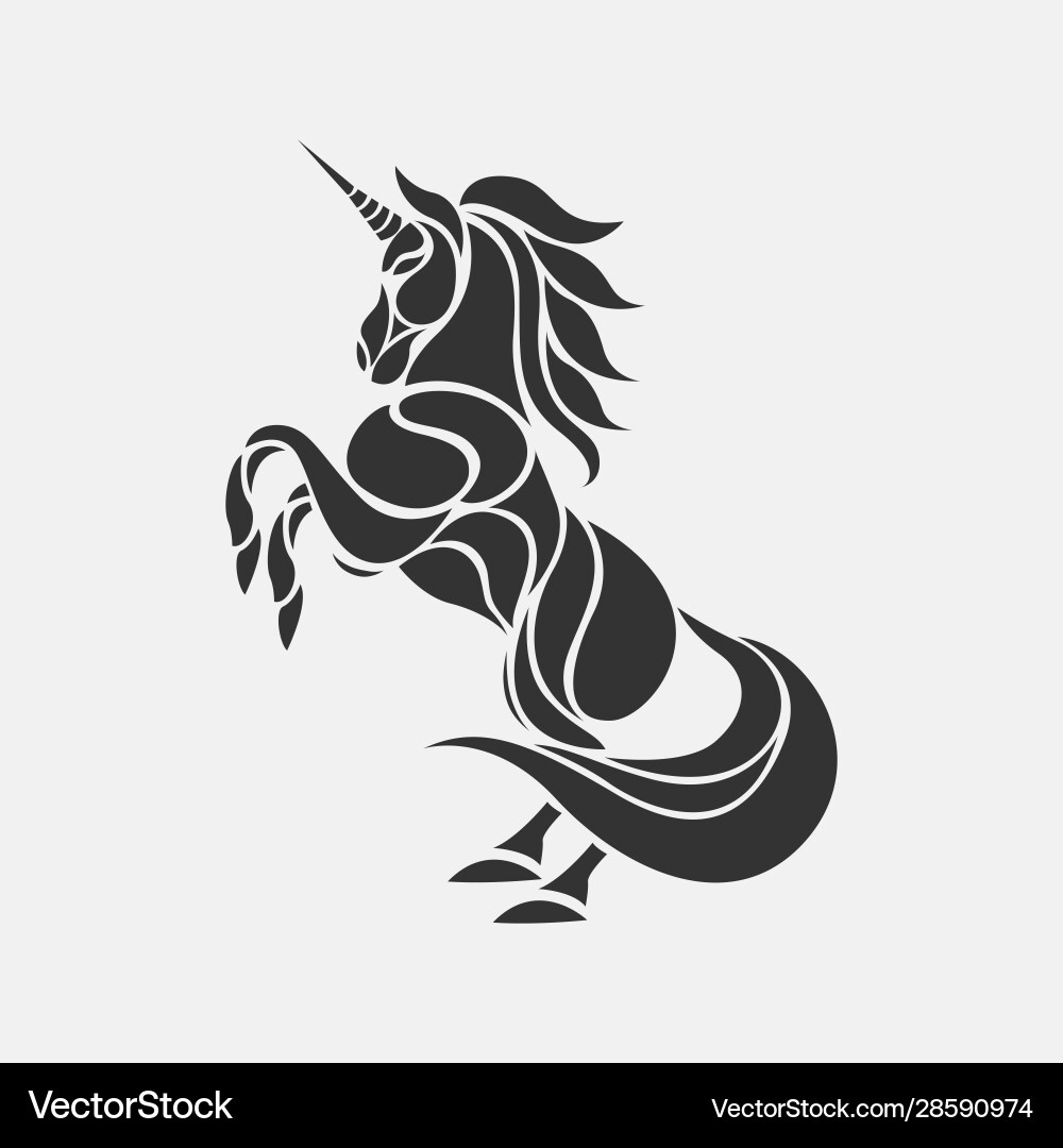 Elegant Unicorn Silhouette Vector Image