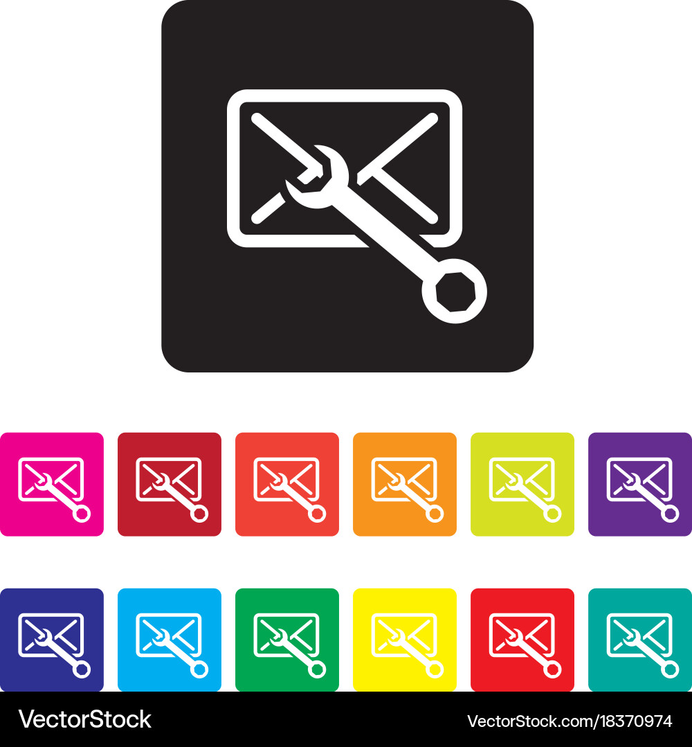 Email configuration icon set vector image