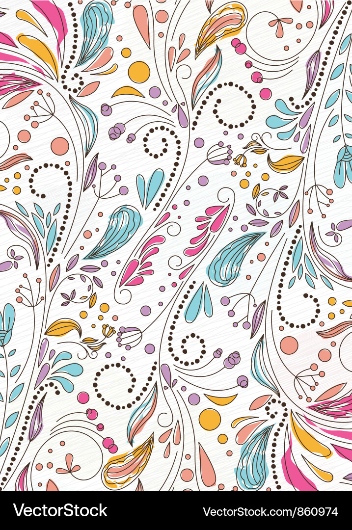 Floral Doodle Background Vector Image