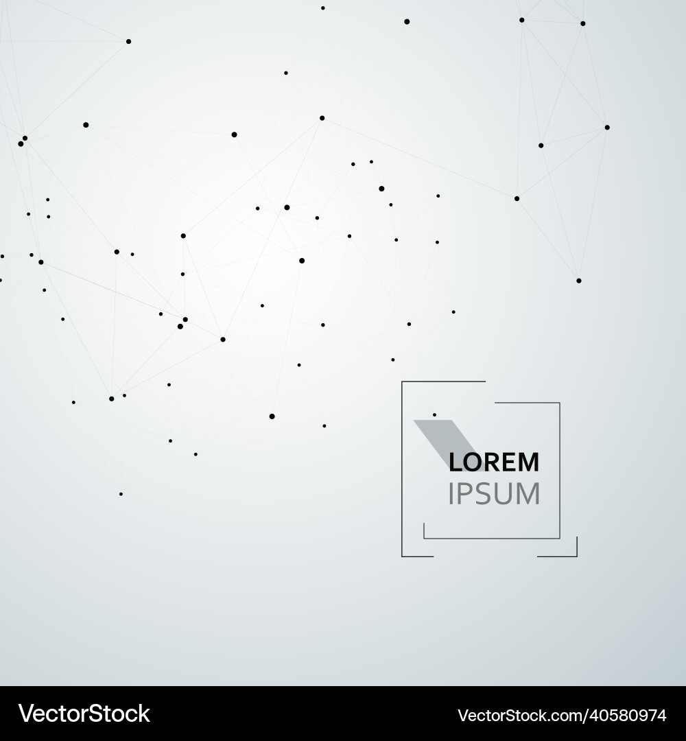 Line art wireframe with black network dots data Line art wireframe with black network dots data vector image