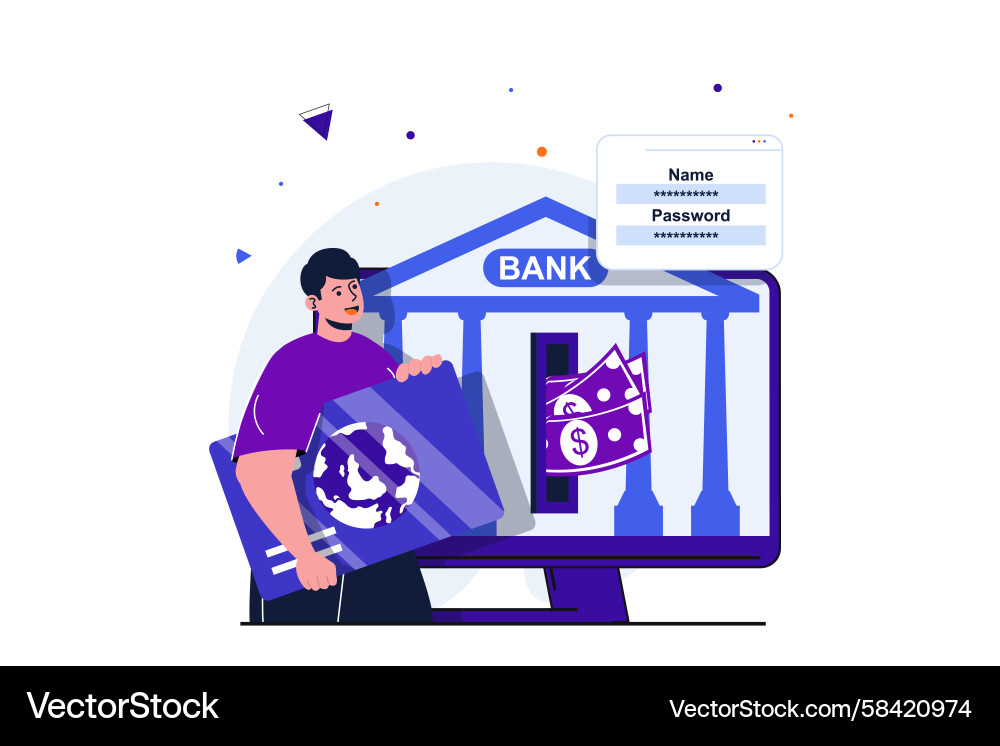 Mobile Banking - Secure Transactions Vector Image