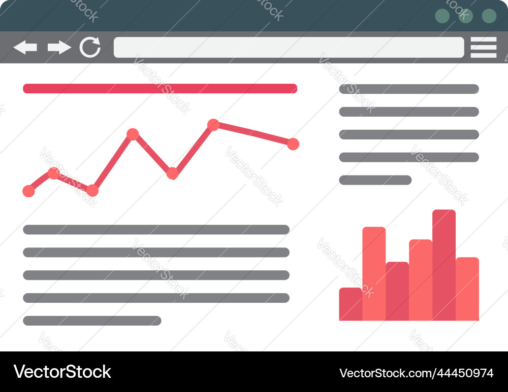 Page site or article ui ux web design template Vector Image