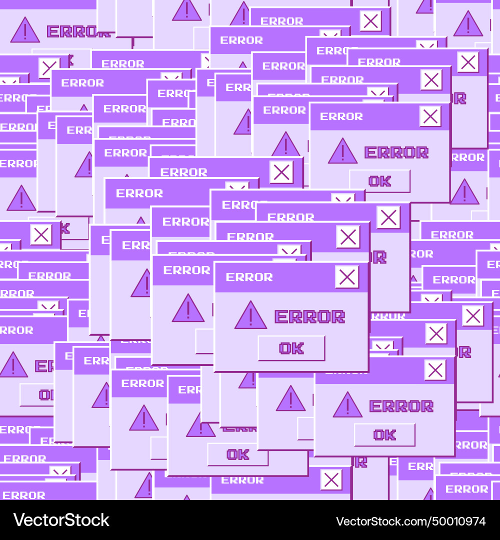 Seamless pattern of pop-ups with error messages Seamless pattern of pop-ups with error messages vector image