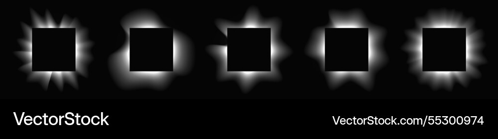Set of square illuminate light frames Vector Image