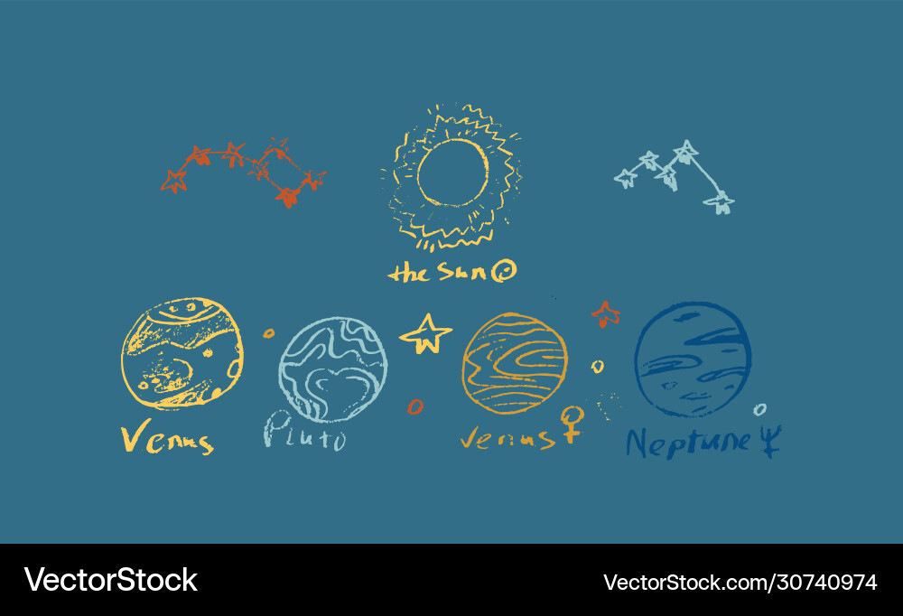 Set space objects planets stars comet Set space objects planets stars comet vector image