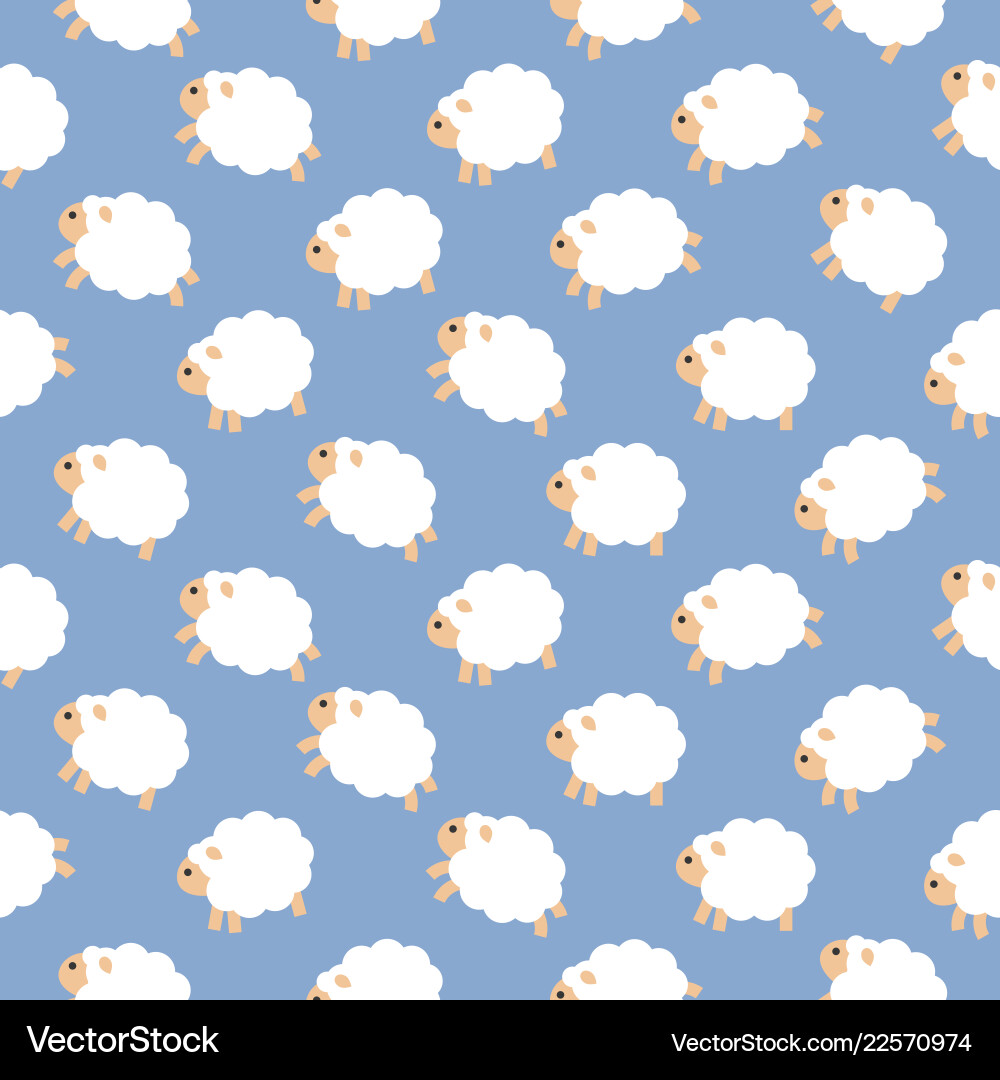 Sheep seamless pattern flat design Vector Image
