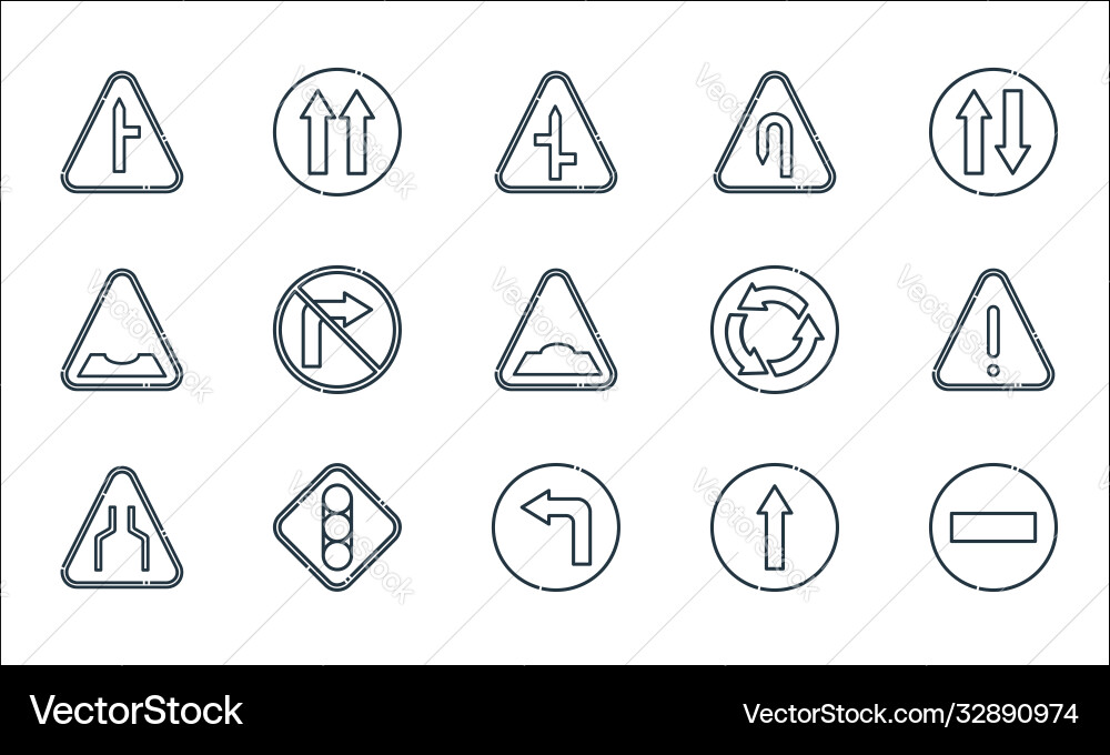 Signaling line icons linear set quality Signaling line icons linear set quality vector image