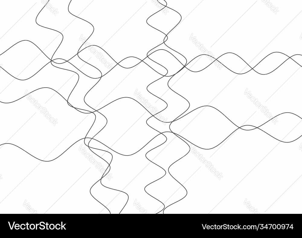 Simple rectangular background with tangled wavy vector image