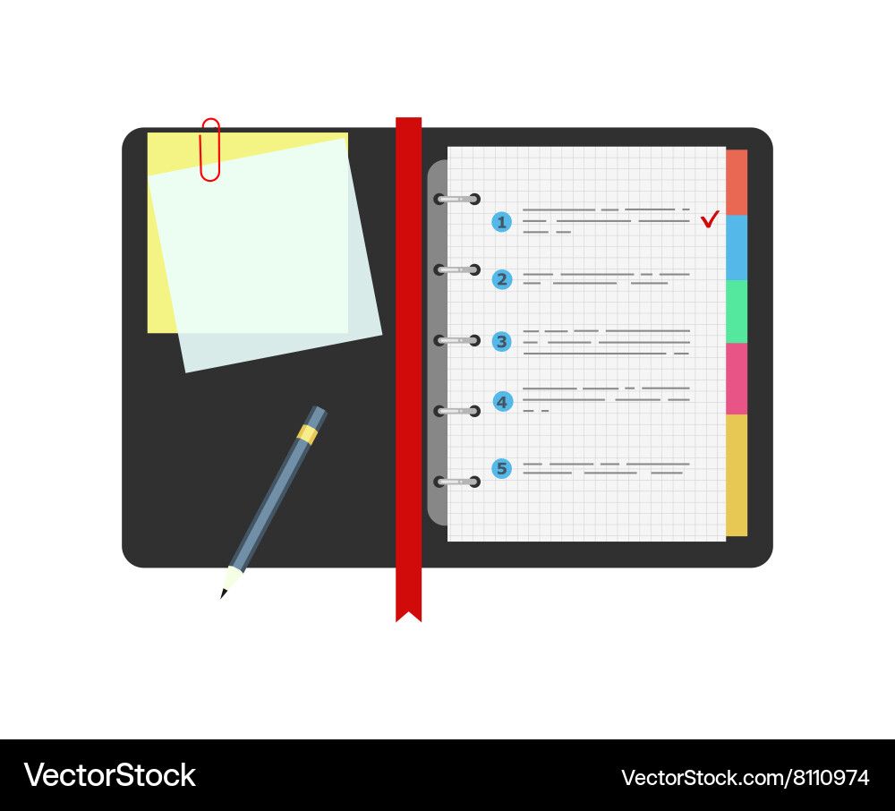 Spiral Notebook with To-Do List vector image