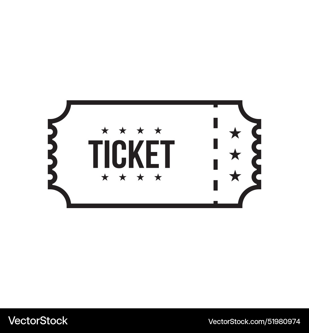 Ticket icon flat Royalty Free Vector Image - VectorStock