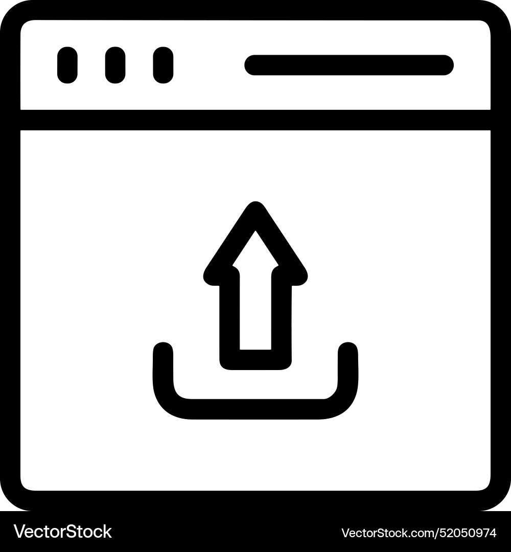 Upload outline icon symbol image Upload outline icon symbol image Vector Image