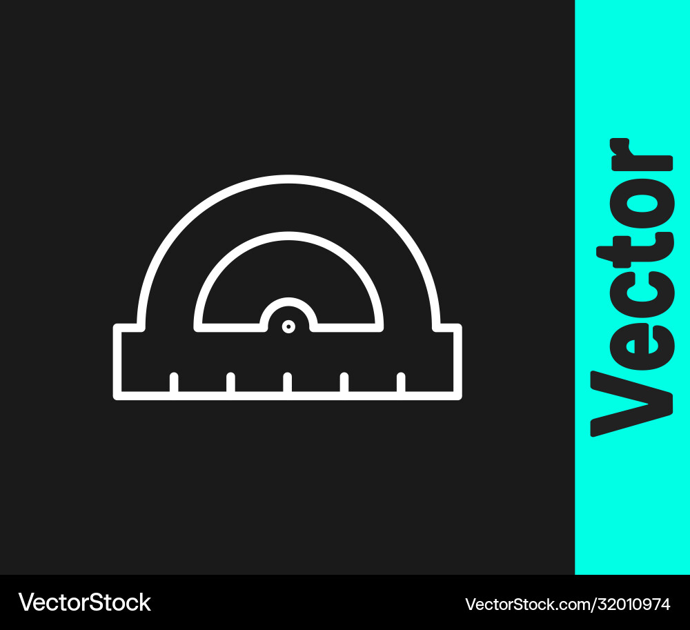 White line protractor grid for measuring degrees White line protractor grid for measuring degrees vector image