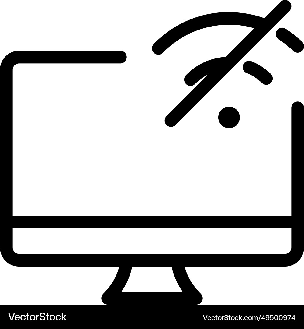 Wi-fi connectivity issue appears in computer vector image