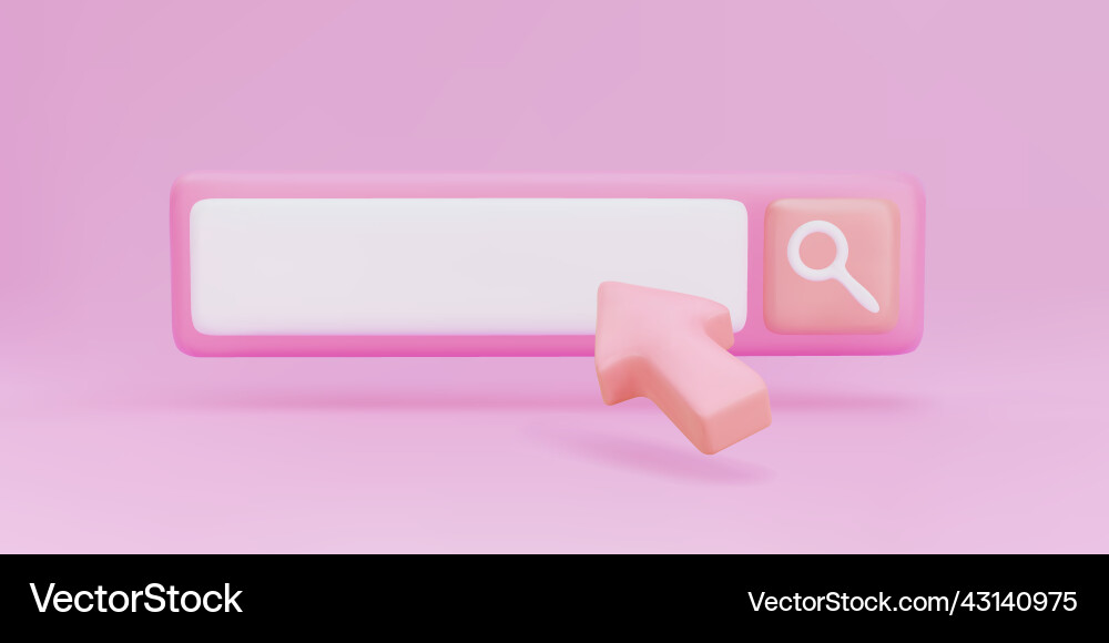 3d search bar template for website navigation 3d search bar template for website navigation vector image