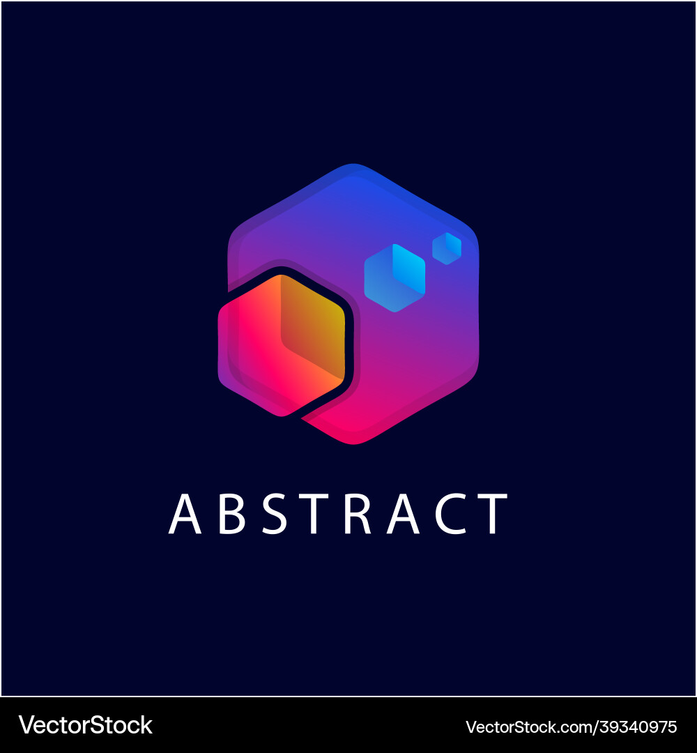 Abstract element hexagon awesome gradient color Abstract element hexagon awesome gradient color Vector Image