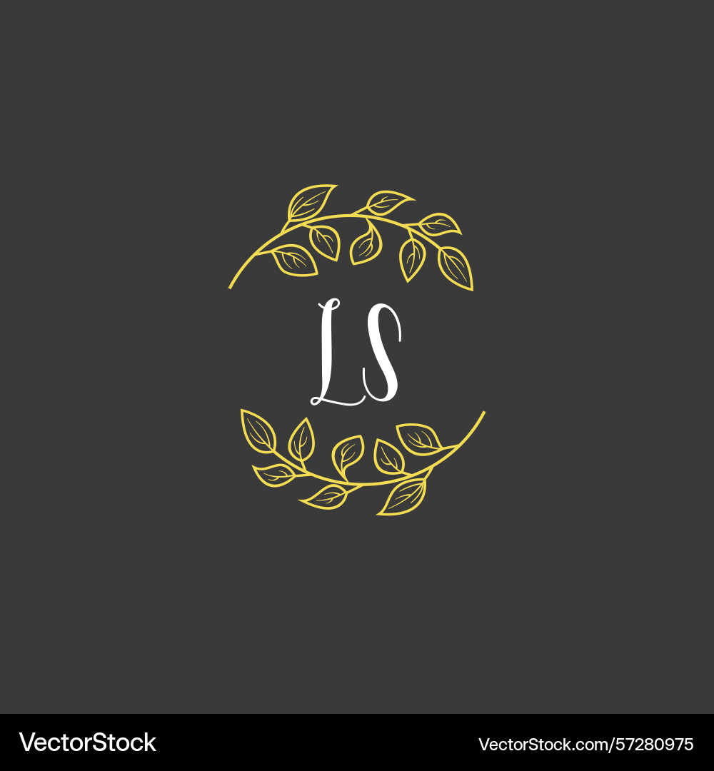 Botanical monogram logos with initial ls Vector Image