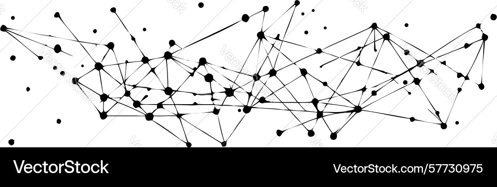 Connected dots digital network abstract design vector image