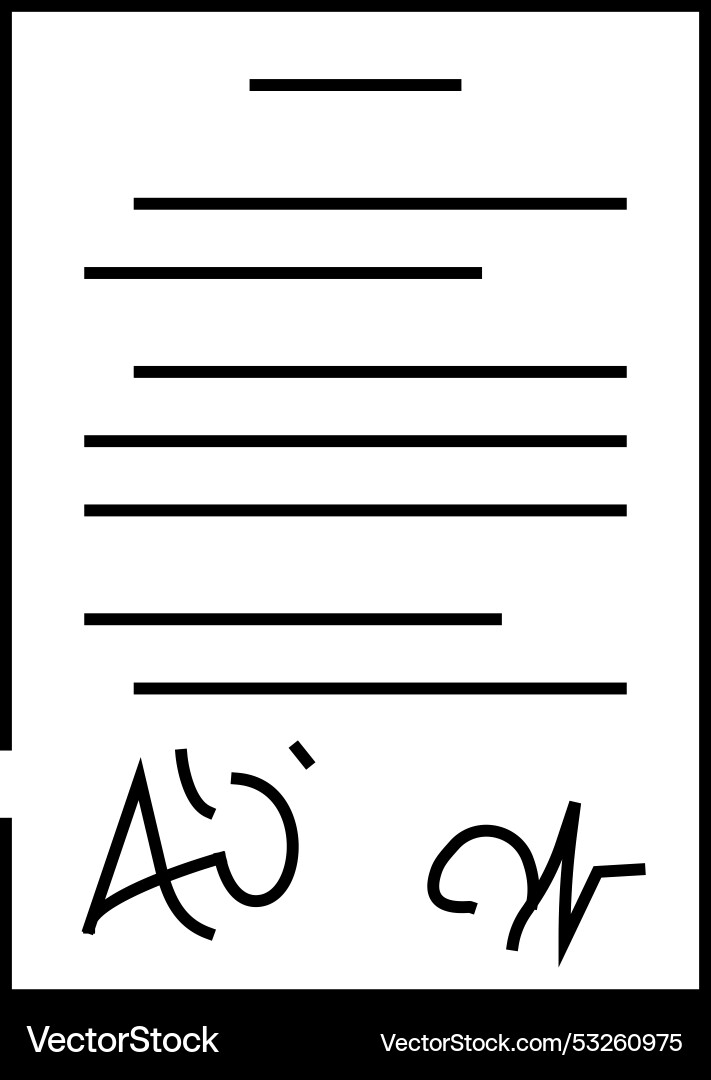 Contract paper document line icon Contract paper document line icon vector image