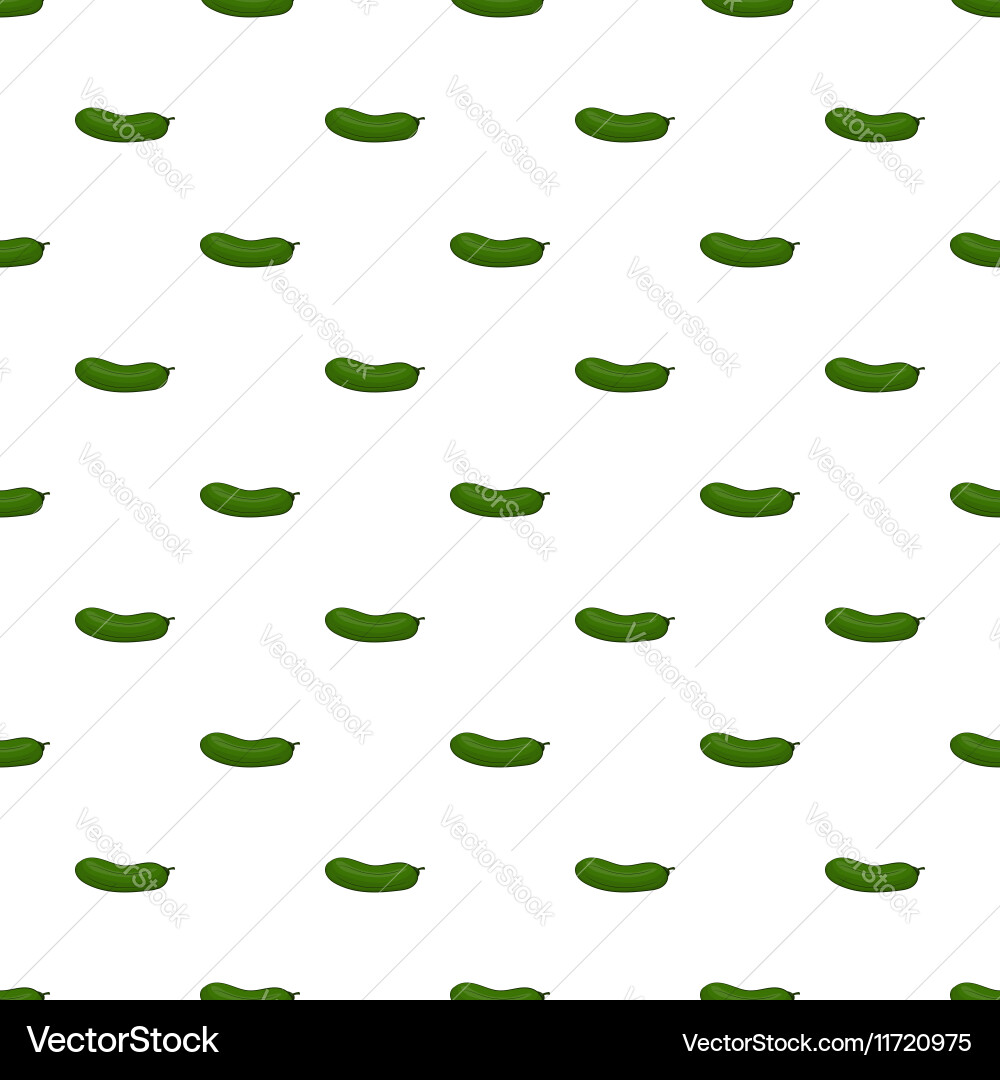 Cucumber pattern cartoon style vector image