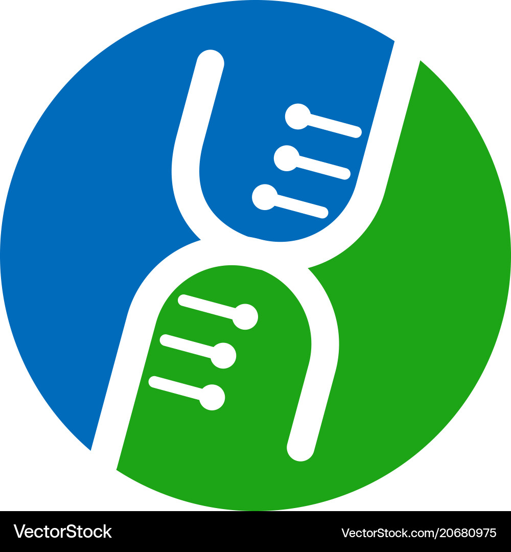 Dna-Code im Kreis Logo Gen Logotyp Dna-Code im Kreis Logo Gen Logotyp vektorbild