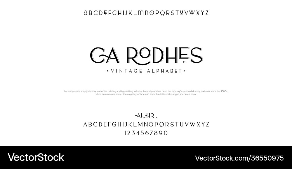 Elegantes Vintage Alphabet Set Vektorbild